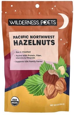 Wilderness Poets, Organic Pacific Northwest Hazelnuts, Bio-Haselnüsse, ungesalzen, 226 g (8 oz.)