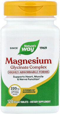 Nature's Way, Magnesium Glycinate Complex, Magnesiumglycinat-Komplex, 120 vegane Tabletten (110 mg pro Tablette)