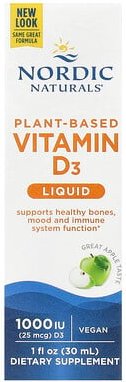 Thumbnail - Nordic Naturals, Plant-Based Vitamin D3 Liquid, pflanzliches Vitamin D3 flüssig, Großer Apfel, 25 mcg (1.000 IU), 30 ml ...