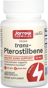 Jarrow Formulas, Trans-Pterostilbene, Trans-Pterostilben, 50 mg, 60 vegetarische Kapseln
