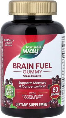 Nature's Way, Brain Fuel Gummy, Fruchtgummis, Traube, 60 Fruchtgummis
