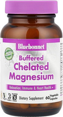 Bluebonnet Nutrition, Buffered Chelated Magnesium, gepuffertes chelatiertes Magnesium, 60 pflanzliche Kapseln