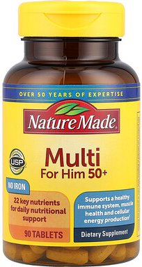 Nature Made, Multi For Him 50+, Multivitamin für ihn ab 50, 90 Tabletten