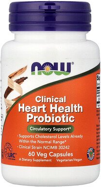 NOW Foods, Clinical Heart Health Probiotic, Probiotikum für die klinische Herzgesundheit, 60 pflanzliche Kapseln (117 mg...