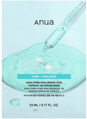 Anua, PDRN Hyaluronic Acid Capsule 100 Serum Beauty Mask, Hyaluronsäure-Kapsel 100 Serum-Maske, 1 Tuchmaske, 23 ml (0,77...