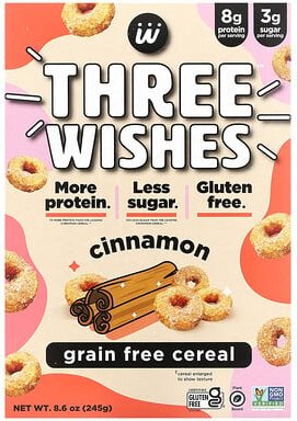 Three Wishes, Getreidefreies Müsli, Zimt, 245 g (8,6 oz.)