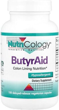 Nutricology, ButyrAid, 100 pflanzliche Kapseln mit verzögerter Freisetzung