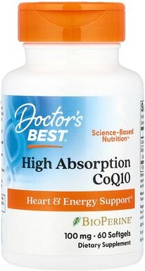 Doctor's Best, High Absorption CoQ10, hoch absorbierbares CoQ10, 60 Weichkapseln