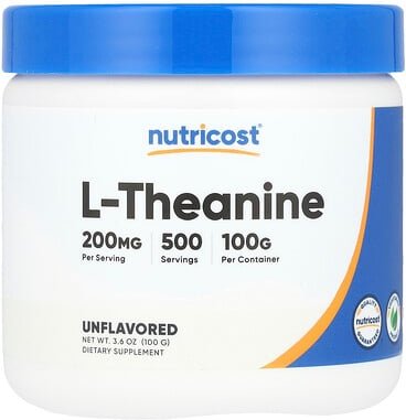Thumbnail - Nutricost, L-Theanine, Unflavored, L-Theanin, geschmacksneutral, 100 g (3,6 oz.)