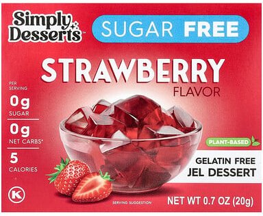 Simply Desserts, Natural Jel Dessert, Erdbeere, 20 g (0,7 oz.)
