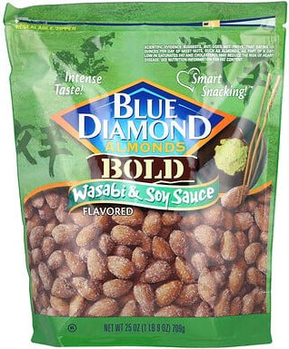 Blue Diamond, Mandeln, Fett, Wasabi und Sojasauce, 709 g (25 oz.)