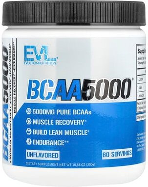 EVLution Nutrition, BCAA5000, geschmacksneutral, 300 g (10,58 oz.)