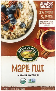 Nature's Path, Bio-Instant-Haferflocken, Ahorn-Nuss, 8 Päckchen, 400 g (14 oz.)