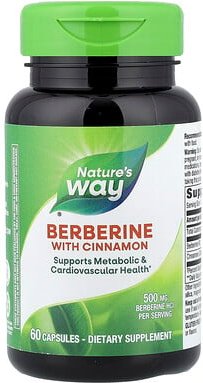 Nature's Way, Berberine With Cinnamon, Berberin mit Zimt, 60 Kapseln