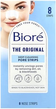 Biore, Deep Cleansing Pore Strips, tiefenreinigende Porenstreifen, 8 Nasenstreifen