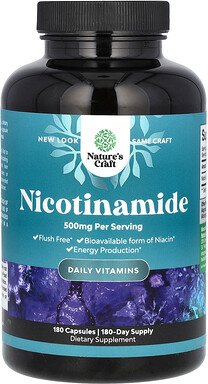 Nature's Craft, Nicotinamide, Nicotinamid, 500 mg, 180 Kapseln