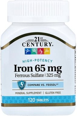 21st Century, Eisen, 65 mg, 120 Tabletten