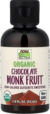NOW Foods, Real Food, Organic Monk Fruit, Glycerit-Süßstoff ohne Kalorien, Schokolade, 53 ml (1,8 fl. oz.)