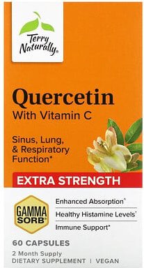 Thumbnail - Terry Naturally, Quercetin with Vitamin C, Quercetin mit Vitamin C, 60 Kapseln