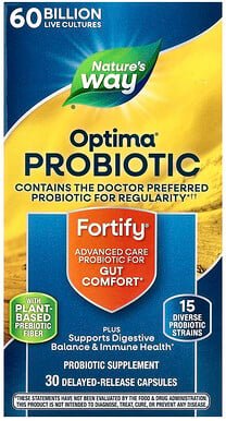 Nature's Way, Fortify®, Optima® Probiotic, Probiotikum, 60 Milliarden KBE, 30 Kapseln mit verzögerter Freisetzung