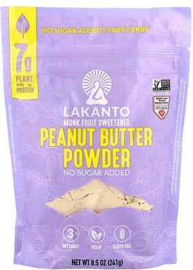 Lakanto, Peanut Butter Powder, Erdnussbutterpulver, 241 g (8,5 oz.)