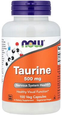 NOW Foods, Taurine, Taurin, 500 mg, 100 vegetarische Kapseln