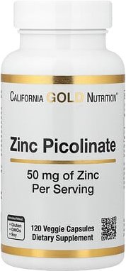 California Gold Nutrition, Zinc Picolinate, Zinkpicolinat, 50 mg, 120 pflanzliche Kapseln
