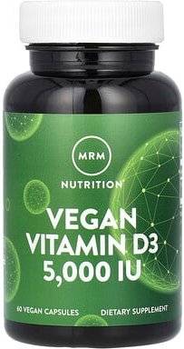 MRM Nutrition, Vegan Vitamin D3 & K2, veganes Vitamin D3 und K2, 125 mcg, (5.000 IU), 60 vegane Kapseln