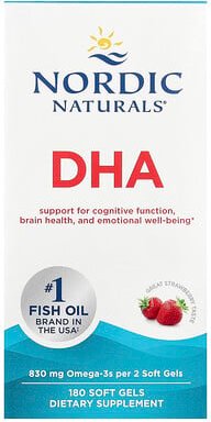 Thumbnail - Nordic Naturals, DHA, Erdbeere, 180 Weichkapseln