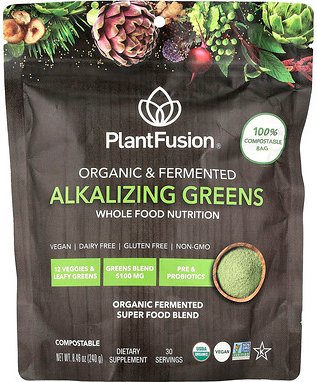 PlantFusion, Organic & Fermented Alkalizing Greens, alkalisierendes Bio-Gemüse, 240 g (8,46 oz.)