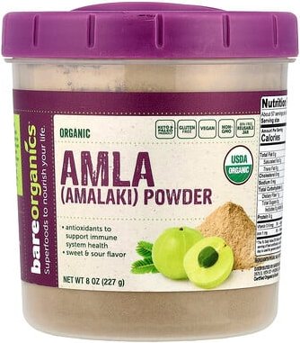 BareOrganics, Organic Amla Powder, Bio-Amla-Pulver, 227 g (8 oz.)