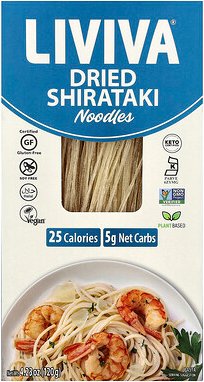 LIVIVA, Dried Shirataki Noodles, getrocknete Shirataki-Nudeln, 120 g (4,23 oz.)