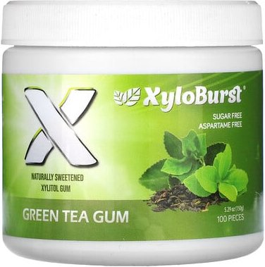 Xyloburst, Xylitol Gum, Xylitol Gum, Grüner Tee, 100 Stück, 150 g (5,29 oz.)