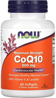 NOW Foods, CoQ10 with Vitamin E & Lecithin, Maximum Strength, CoQ10 mit Vitamin E und Lecithin, maximale Stärke, 600 mg,...
