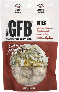 The GFB, Gluten Free Bites, dunkle Schokolade + Kokosnuss, 113 g (4 oz.)