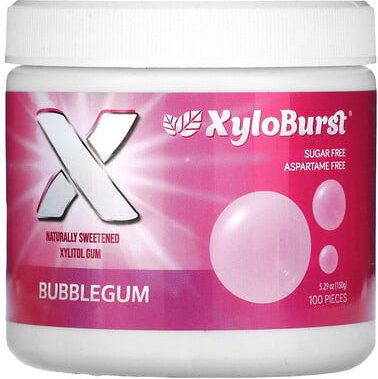 Xyloburst, Xylitol Gum, Bubble Gum, Xylitolgummi, Kaugummi, 100 Stück, 150 g (5,29 oz.)