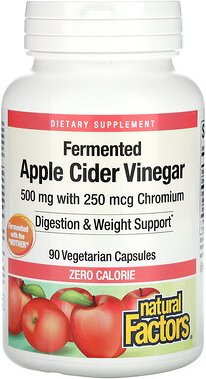 Natural Factors, Fermentierter Apfelessig, 500 mg, 90 vegetarische Kapseln