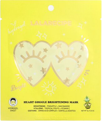 Lalarecipe, Heart Google Brightening Beauty Mask, aufhellende Beauty-Maske, 1 Tuchmaske, 7 g (0,24 oz.)