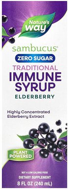 Nature's Way, Sambucus®, traditioneller Immunsirup, zuckerfrei, Holunder, 50 mg, 240 ml (8 fl. oz.)