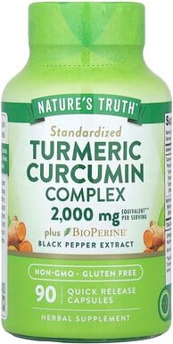 Thumbnail - Nature's Truth, Turmeric Curcumin Complex Plus BioPerine® Extrakt aus schwarzem Pfeffer, 90 Kapseln mit schneller Freise...