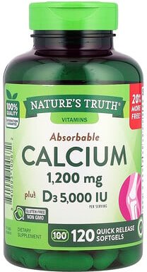 Thumbnail - Nature's Truth, Absorbable Calcium, Plus D3, absorbierbares Calcium plus D3, 120 Weichkapseln mit schneller Freisetzung