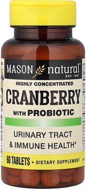 Mason Natural, Highly Concentrated Cranberry with Probiotic, hochkonzentrierte Cranberry mit Probiotikum, 60 Tabletten