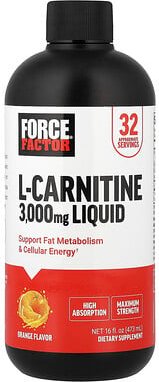 Force Factor, L-Carnitine Liquid, L-Carnitin-Flüssig, Orange, 473 ml (16 fl. oz.)