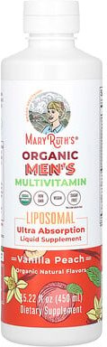 MaryRuth's, Organic Men's Multivitamin, Bio-Multivitamin für Männer, liposomal, Vanille-Pfirsich, 450 ml (15,22 fl. oz.)