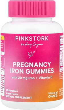 Pink Stork, Pregnency Iron Gummies, Eisen-Fruchtgummis für die Schwangerschaft, Traube, 60 Fruchtgummis