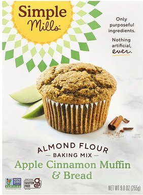 Simple Mills, Almond Flour Baking Mix, Mandelmehl-Backmischung, Apfel-Zimt-Muffin und Brot, 255 g (9 oz.)