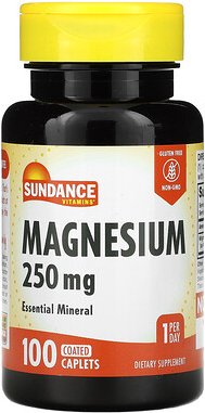 Sundance Vitamins, Magnesium, 250 mg, 100 beschichtete Kapseln