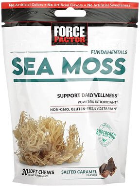 Force Factor, Fundamentals, Sea Moss, Seemoos, gesalzenes Karamell, 30 Kau-Snacks (250 mg pro Kau-Snack)