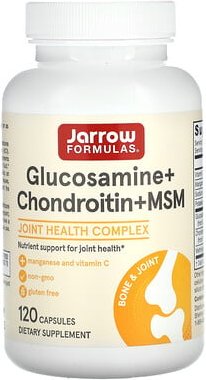 Jarrow Formulas, Glucosamine + Chondroitin + MSM, Glucosamin, Chondroitin, MSM, 120 Kapseln