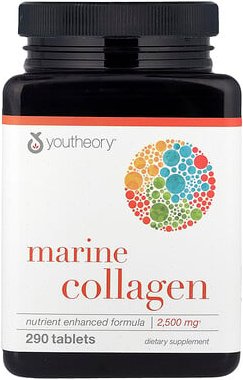 Youtheory, Marine Collagen, Meereskollagen, 290 Tabletten